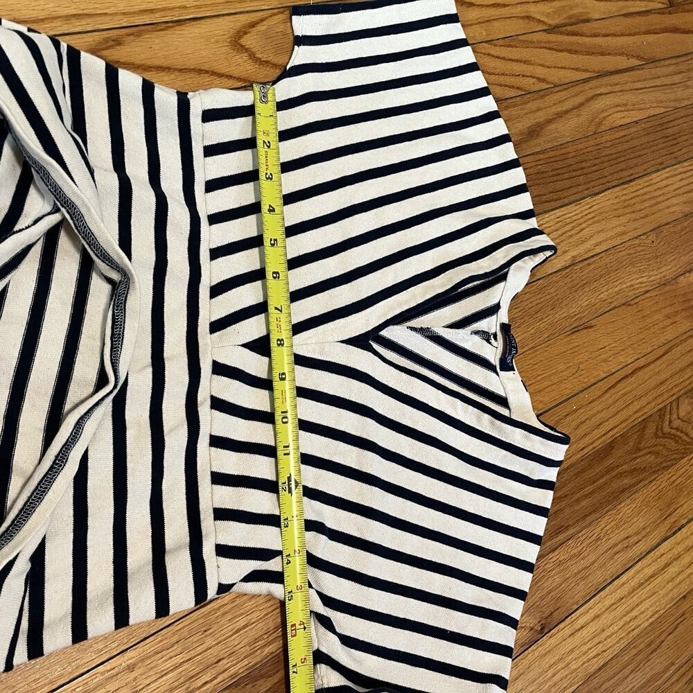 Saint James Menerbes Breton Striped Short Sleeve V-Neck‎ Nautical Coastal Dress - Picture 13 of 14